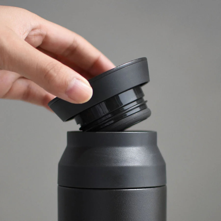 Black Travel Tumbler - Insulated Bottle 325 ml