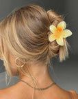 Yellow Maui flower Hair Clips beach days, weddings, and everyday wear