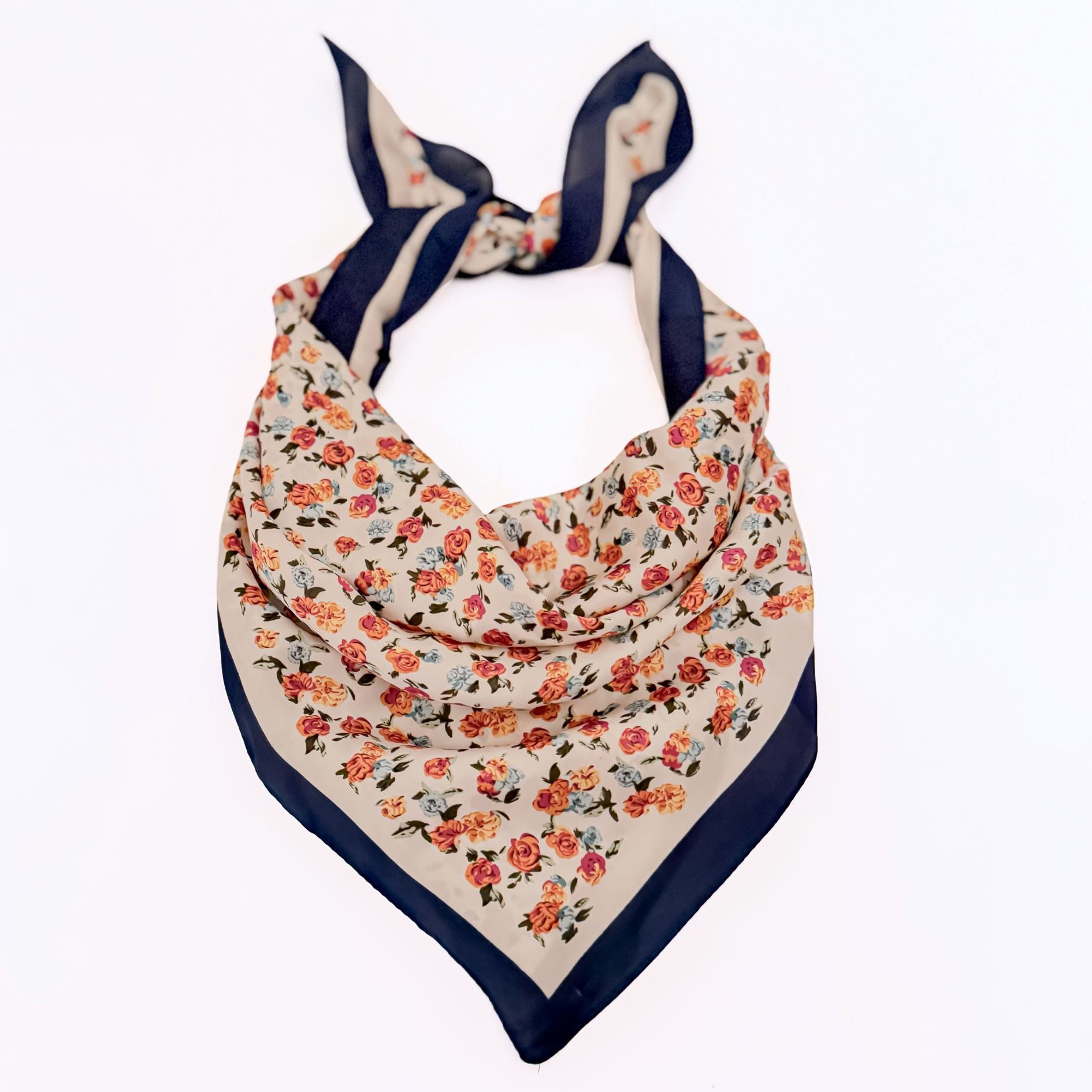 Navy Roses Bandana