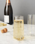 Seneca™ Faceted Stemless Crystal Champagne Flutes