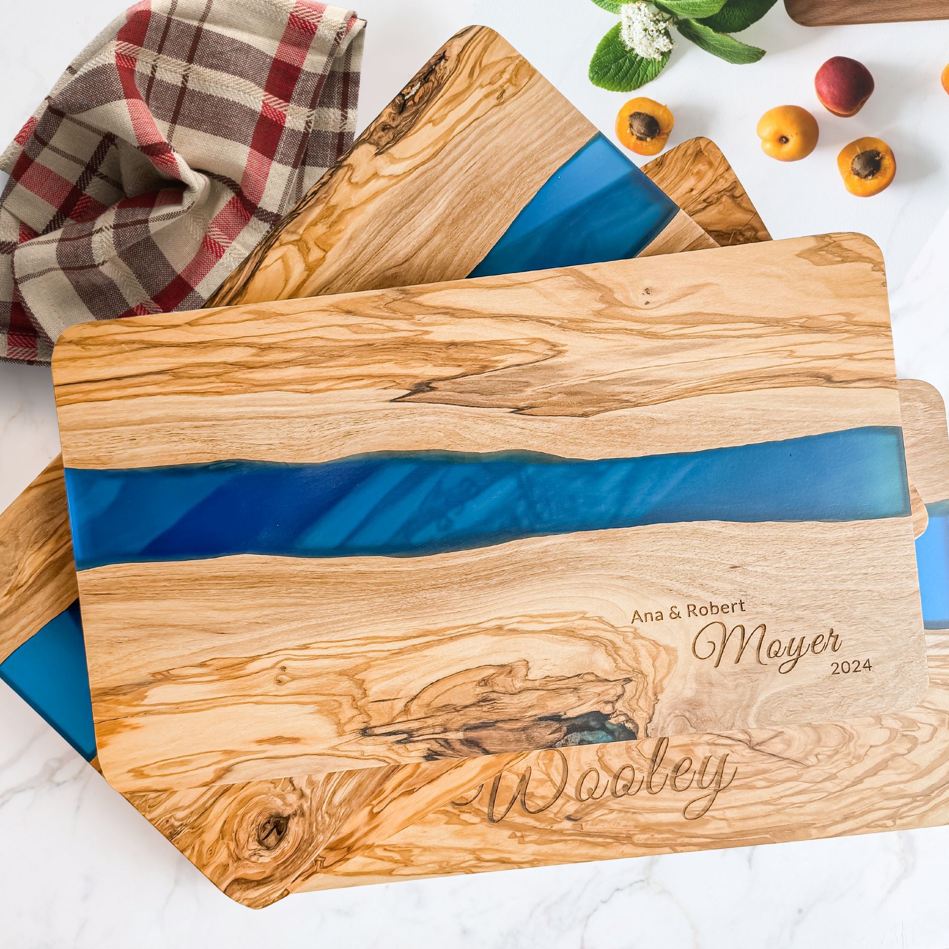 Personalized Resin Olive Wood Cutting Board