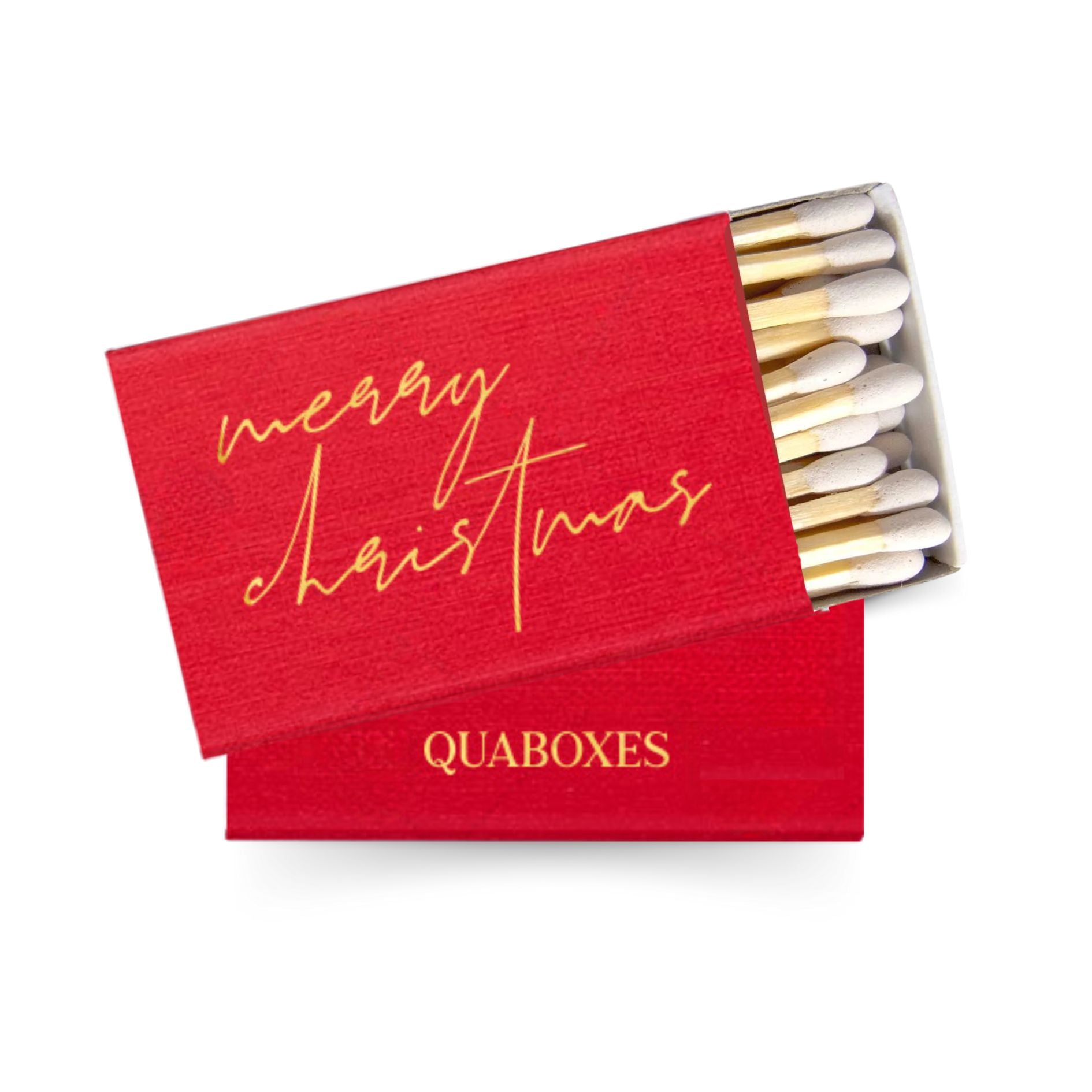 Merry Christmas Matches in Red and Gold