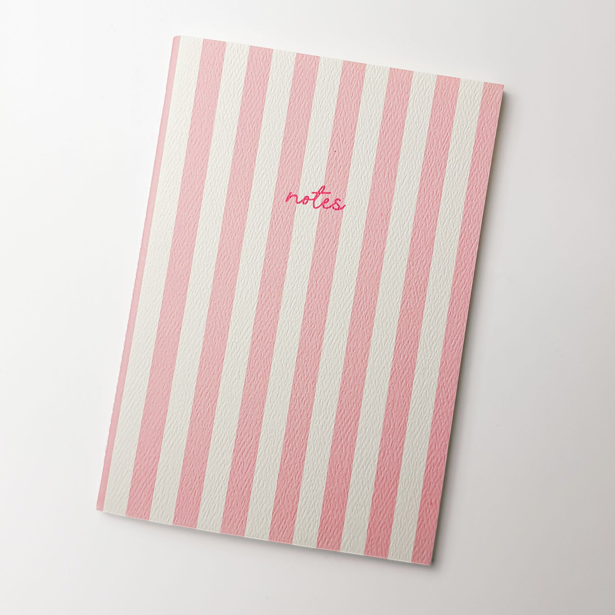 Pink Striped Notebook with Contrast Color