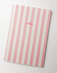 Pink Striped Notebook with Contrast Color