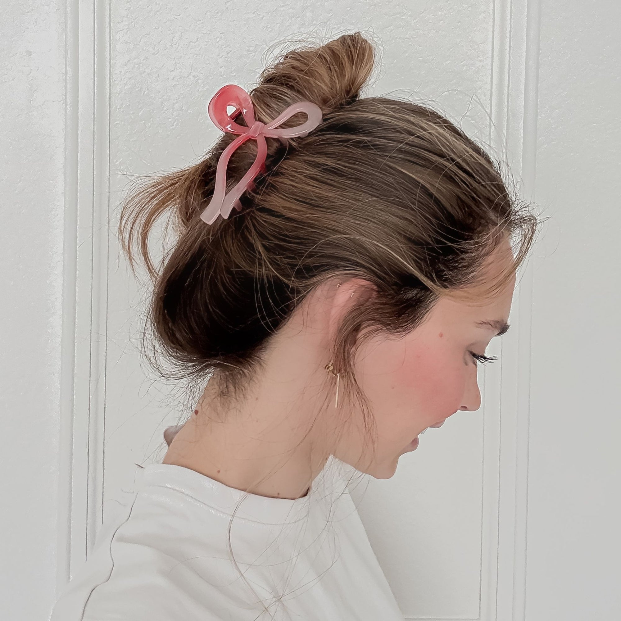 Pink Bow Hair Clip