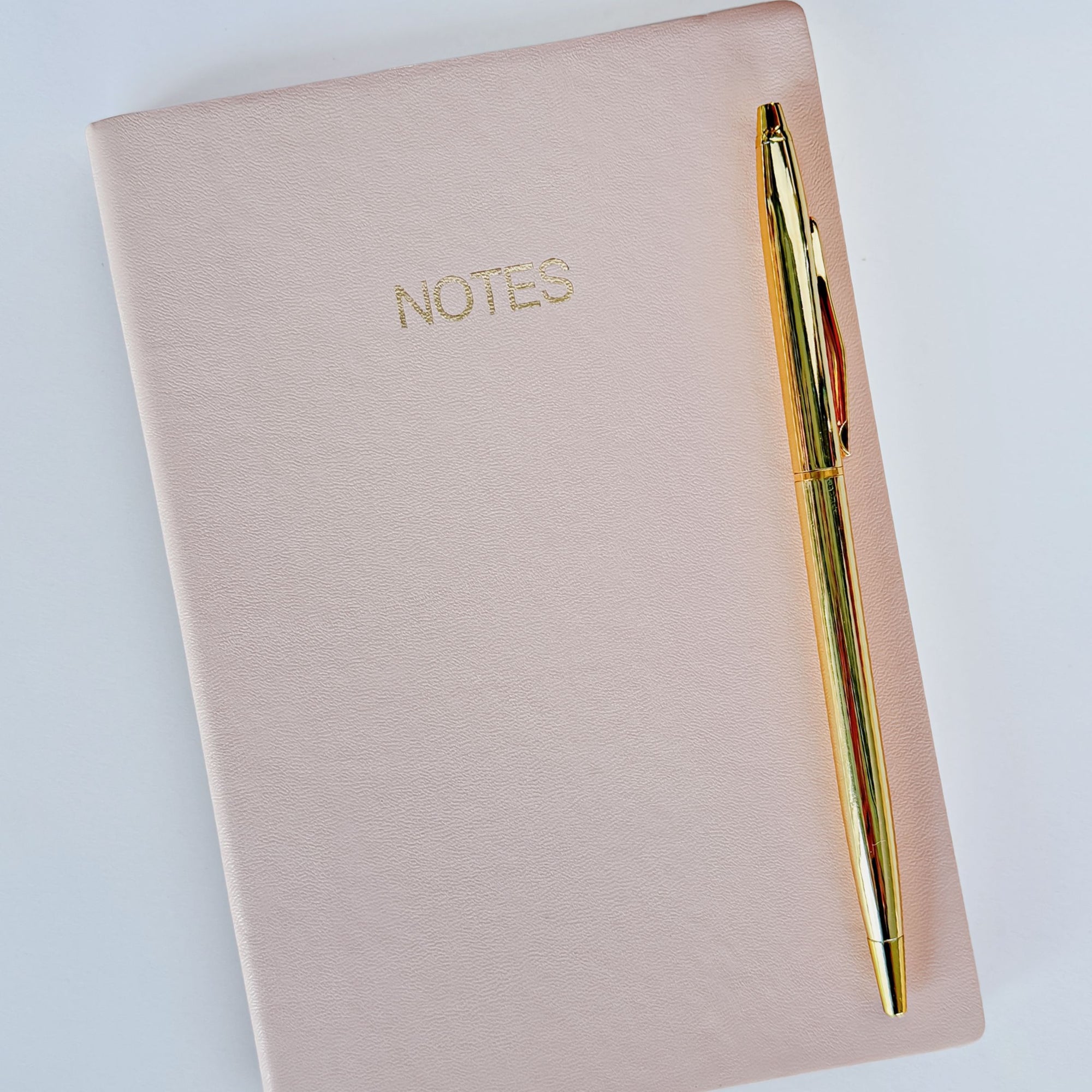 Pale Pink Vegan Leather A5 Notebook