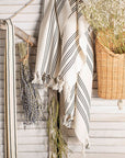 Turkish Bath Towel Black Stripe