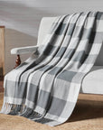 annie buffalo check grey woven throw 50x60 stylish & cozy blanket