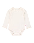 Baby Girls Ivory Knit Long Sleeve Ruffle Bodysuit