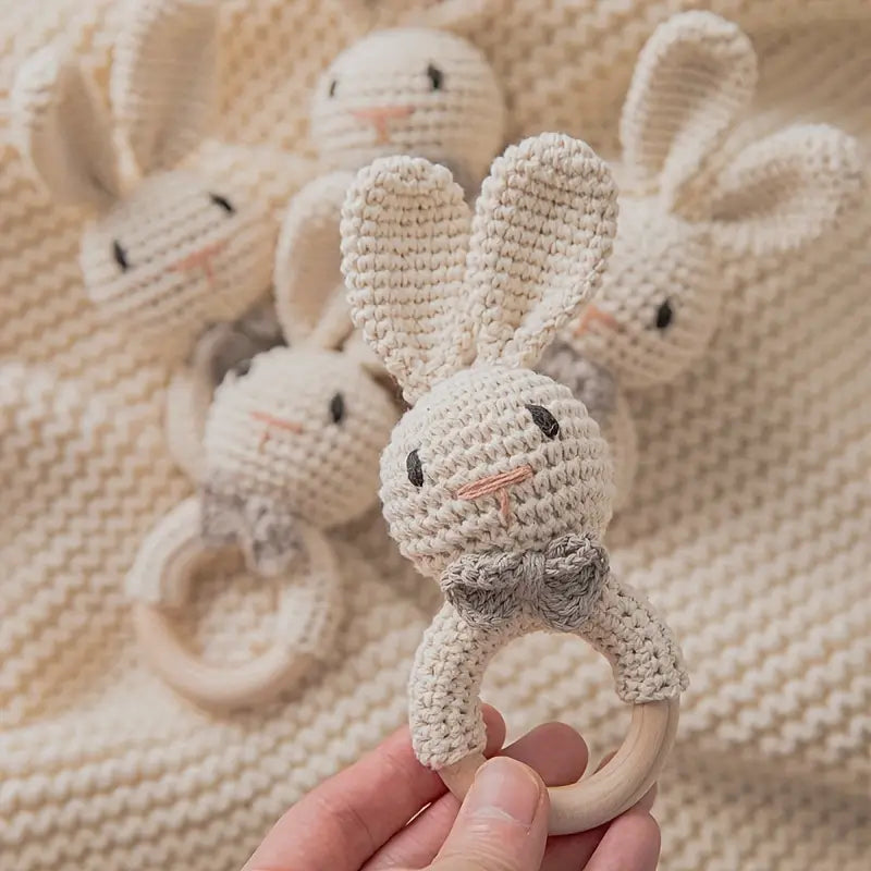 Crochet Beige Rabbit Rattle