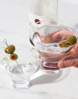 Raye™ Heavy-Base Stemless Crystal Martini Glasses - Set of 2