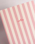 Pink Striped Notebook with Contrast Color