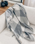 annie buffalo check grey woven throw 50x60 stylish & cozy blanket