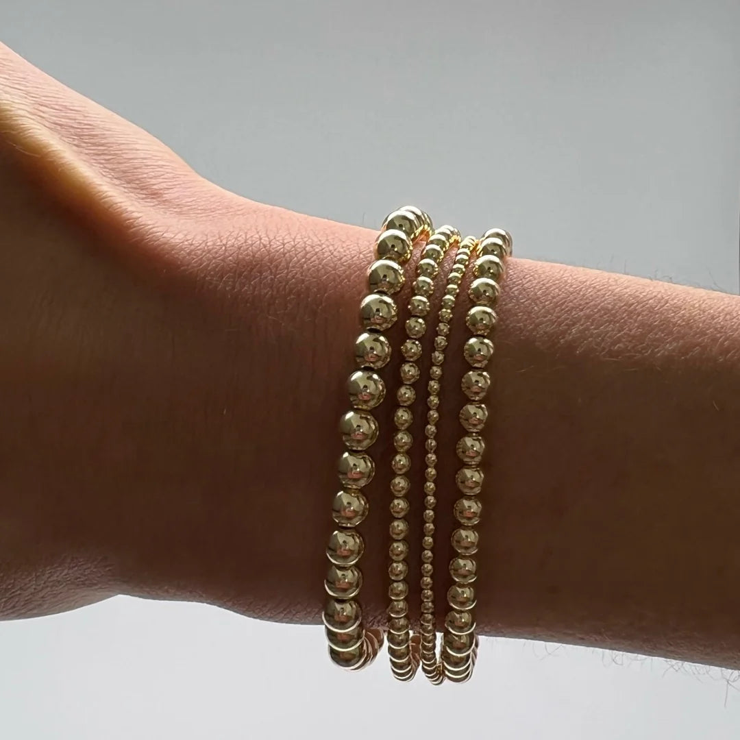 Gold Beaded Bracelet Set (3)