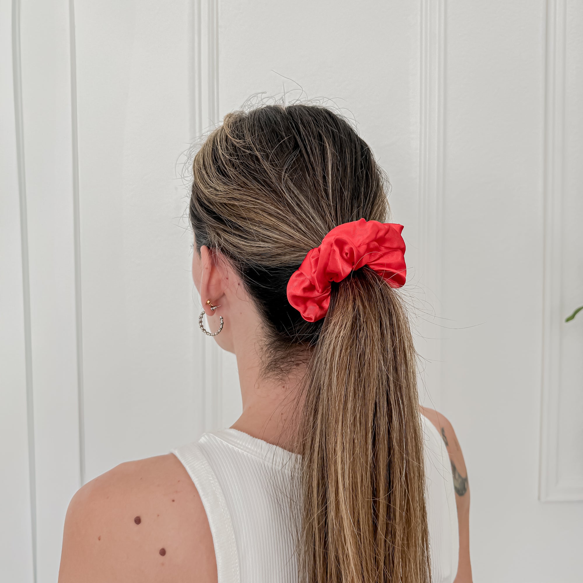 Red Satin Scrunchie