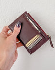 Burgundy Woven Coin Purse