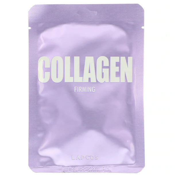 A close-up view of Lapcos Collagen Daily Sheet Mask from QuaBoxes. A hydrating sheet mask infused with collagen for rejuvenated and radiant skin. #ShopQuaBoxes #SheetMask #Skincare