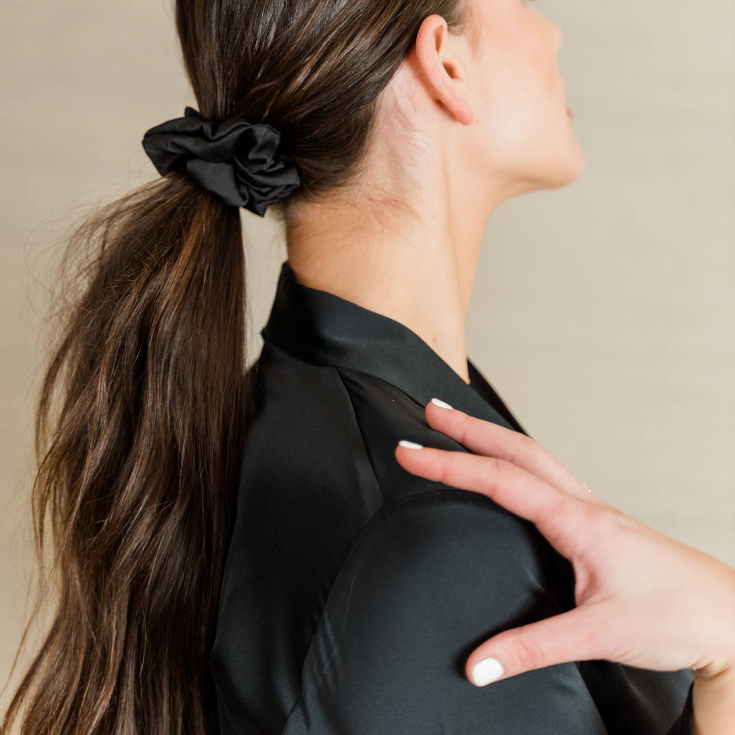 Black Silk Scrunchie