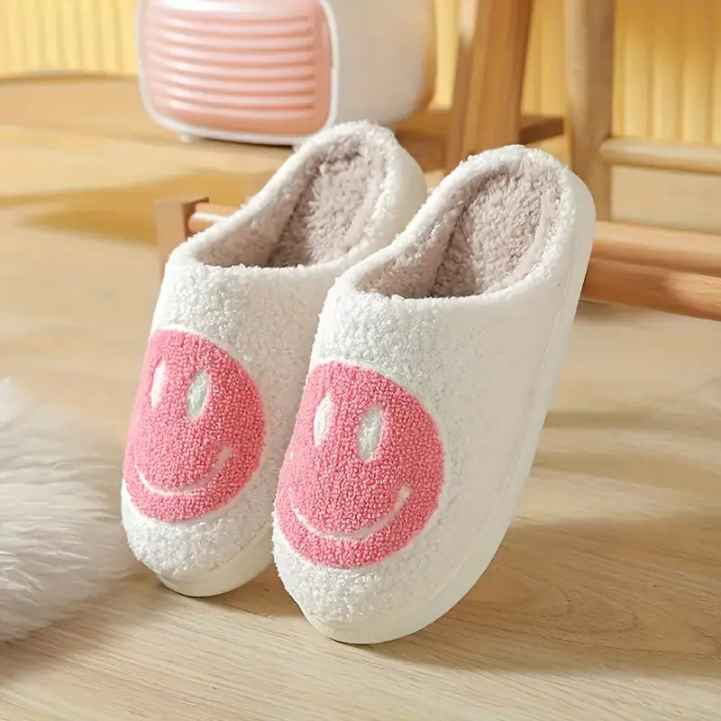 Smile Face Slippers in Pink