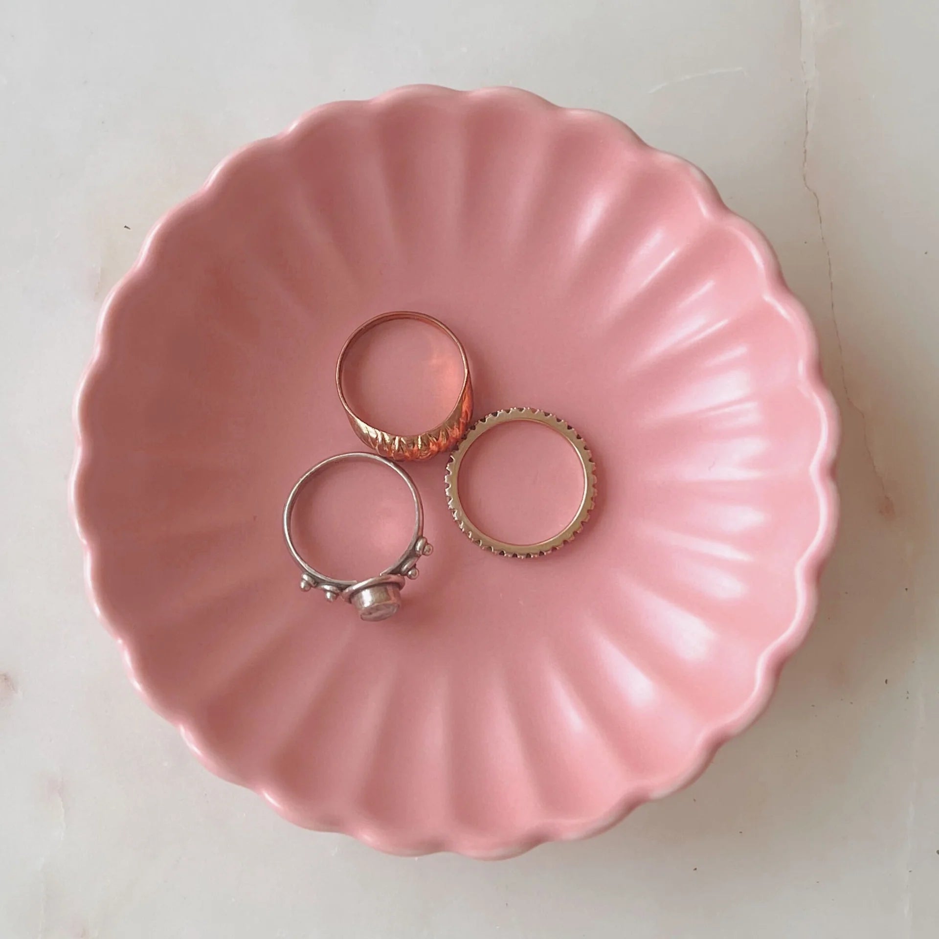 Blush Scallop Ring Dish