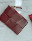 Burgundy Woven Coin Purse