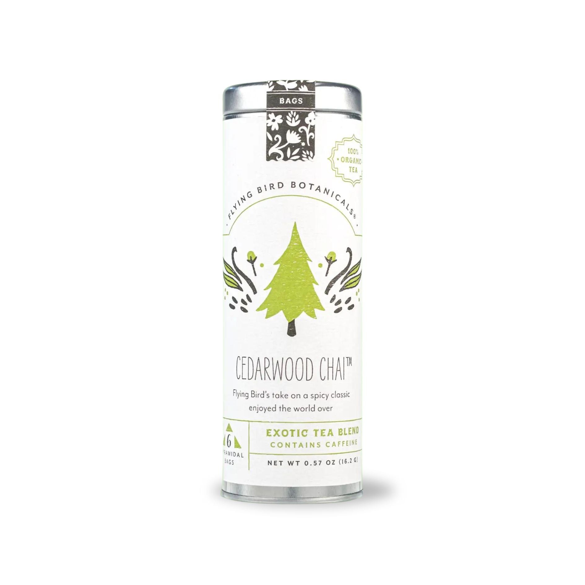 Cedarwood Chai 6 Tea Bag Tin Rich and Aromatic Chai Tea