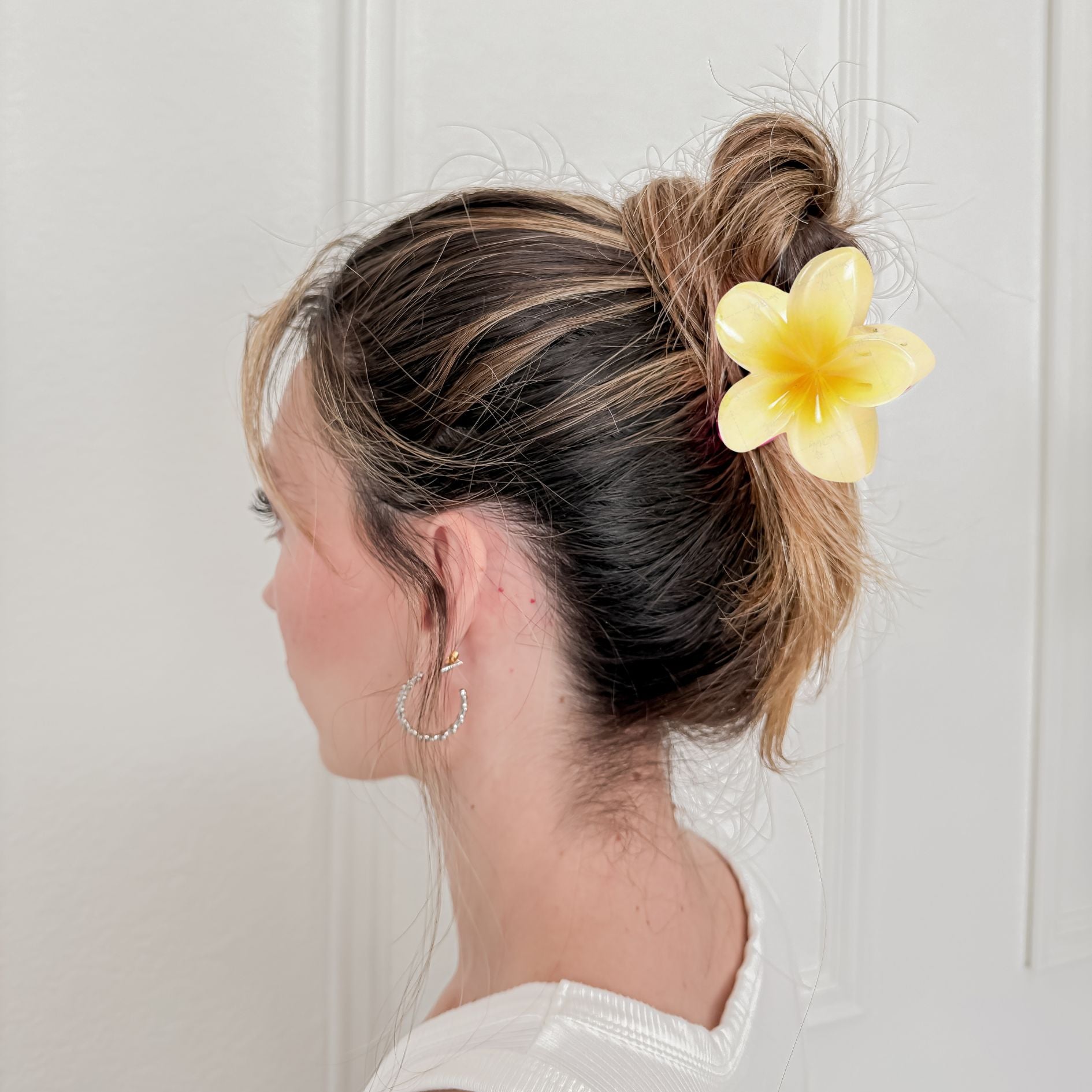 Yellow Maui flower Hair Clips