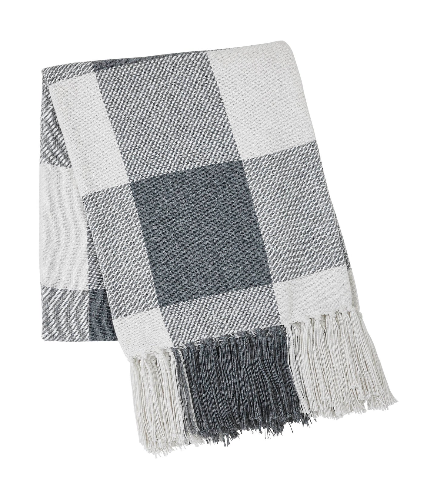 annie buffalo check grey woven throw 50x60 stylish & cozy blanket