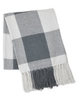 annie buffalo check grey woven throw 50x60 stylish & cozy blanket