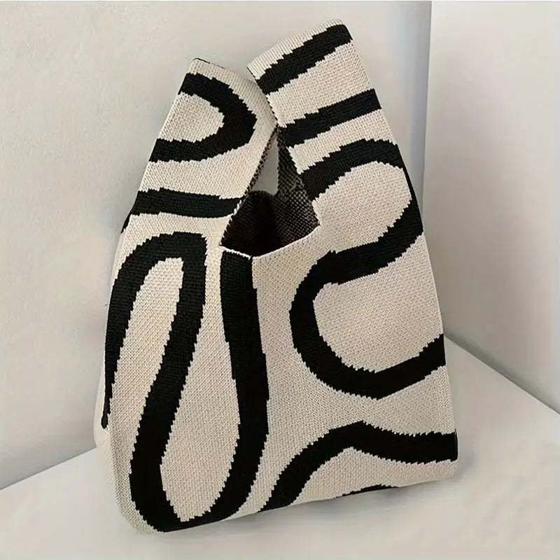 Knit Color Block Handbag Small