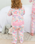 Baby Girls Bunny and Friends Bamboo Viscose Footed Ruffle One Piece Pajama | 0-3 M