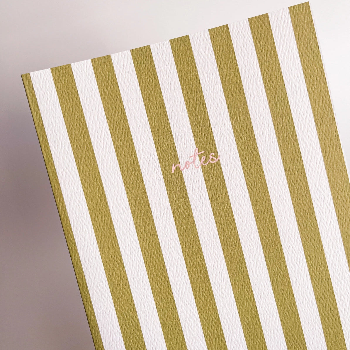 Olive Striped Notebook with Contrast Color