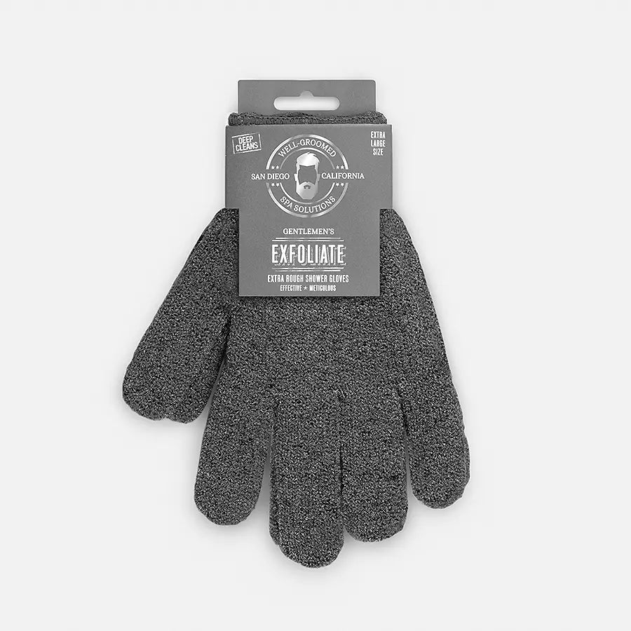 Well Groomed XL Extra Rough Shower Gloves-Charcoal