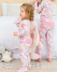 Baby Girls Bunny and Friends Bamboo Viscose Footed Ruffle One Piece Pajama | 0-3 M