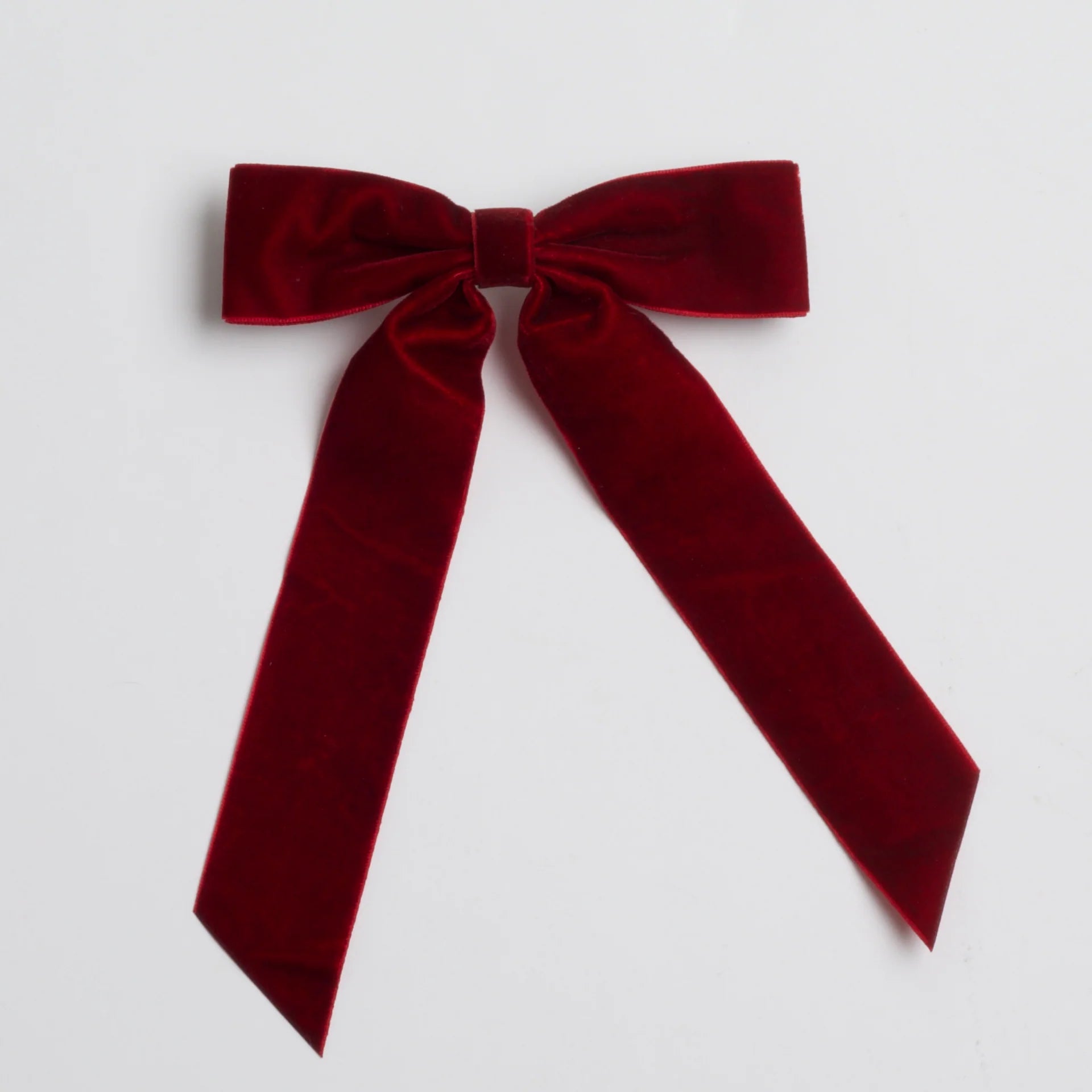 Velvet Maroon Bow Clip