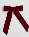 Velvet Maroon Bow Clip